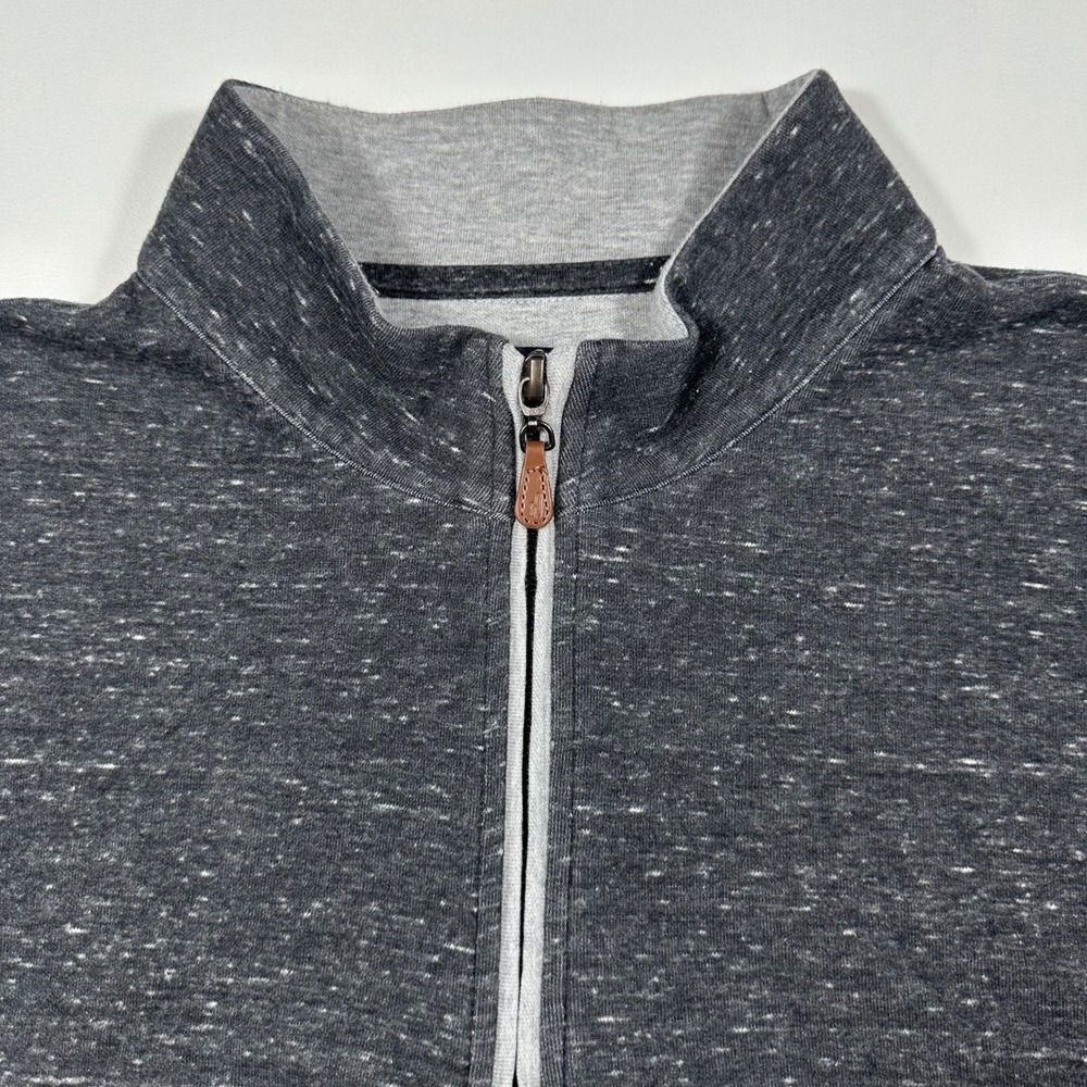 Johnnie-O 1/4 Zip Pullover Mens XL Space Dye Marled Mock Neck Charcoal Gray